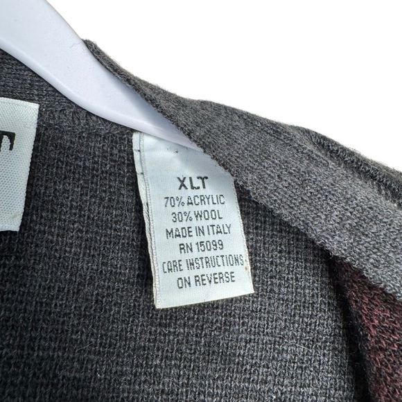 Florence Tricot Men’s Italy Gray Arygle Cardigan Grandpa Sweater Size XLT - Picture 4 of 7